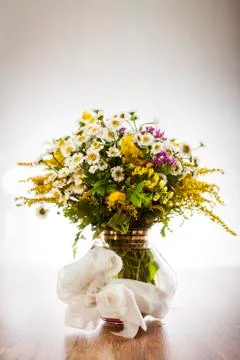 Wildflowers in vase Stock Photos