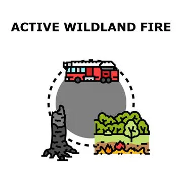 Wildland fire management process on forest lands Stock Illustration