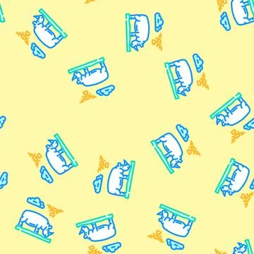 Wildlife conservation drone vector seamless pattern イラスト素材