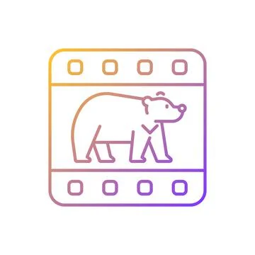 Wildlife documentary gradient linear vector icon Stock Illustration