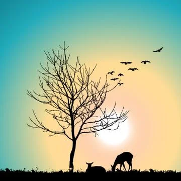 Wildlife Illustrazione stock