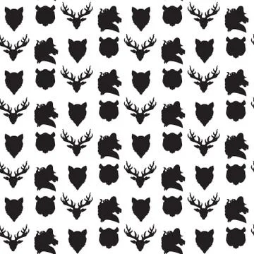 Wildlife seamless pattern Stock Illustration