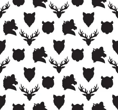 Wildlife seamless pattern イラスト素材