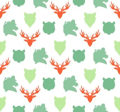 Wildlife seamless pattern Stockillustratie