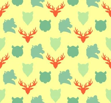 Wildlife seamless pattern Stock Illustration