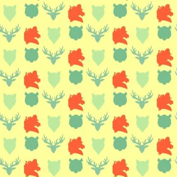Wildlife seamless pattern Stock Illustration