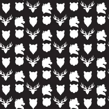 Wildlife seamless pattern イラスト素材