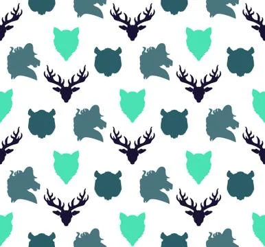 Wildlife seamless pattern Stock Illustration