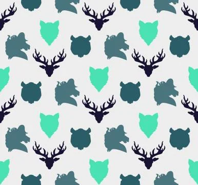 Wildlife seamless pattern Stock-Illustration