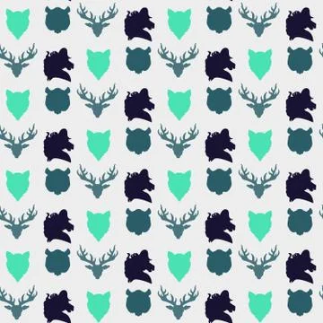 Wildlife seamless pattern 스톡 일러스트