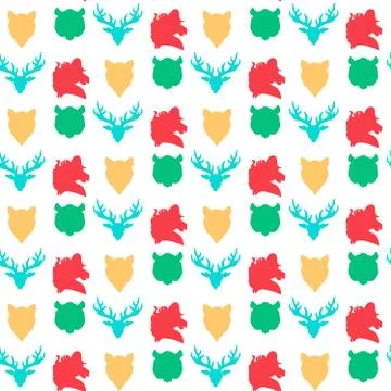 Wildlife seamless pattern Stockillustratie