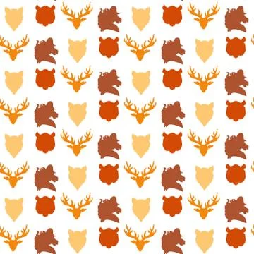 Wildlife seamless pattern Stockillustratie