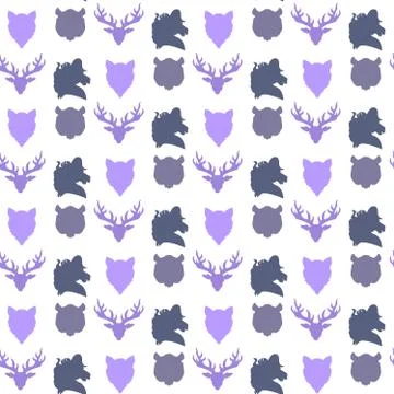 Wildlife seamless pattern Stock Illustration