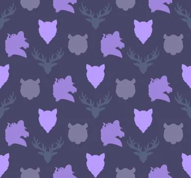 Wildlife seamless pattern Stock Illustration