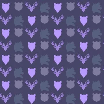 Wildlife seamless pattern Stock Illustration