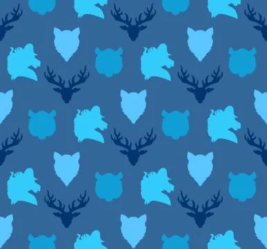 Wildlife seamless pattern 스톡 일러스트