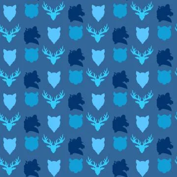 Wildlife seamless pattern イラスト素材