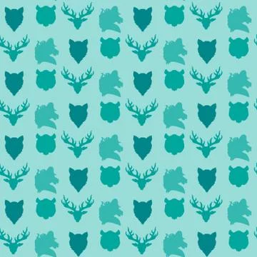Wildlife seamless pattern Stock Illustration