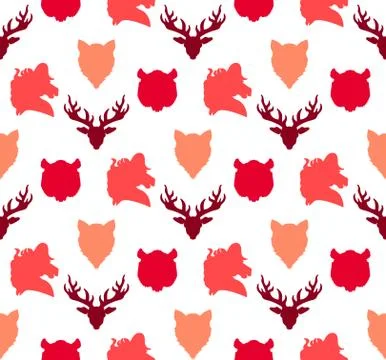 Wildlife seamless pattern 库存插图