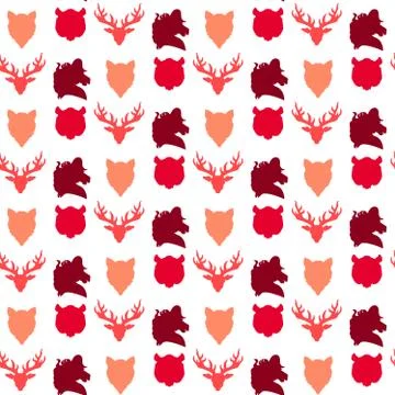Wildlife seamless pattern イラスト素材