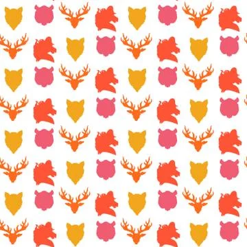 Wildlife seamless pattern 스톡 일러스트