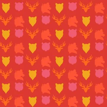 Wildlife seamless pattern Stockillustratie