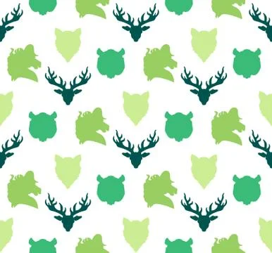 Wildlife seamless pattern Stock Illustration