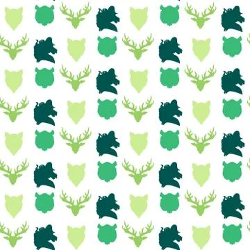 Wildlife seamless pattern Stockillustratie