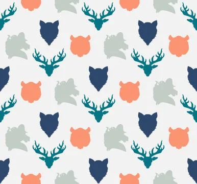 Wildlife seamless pattern 스톡 일러스트
