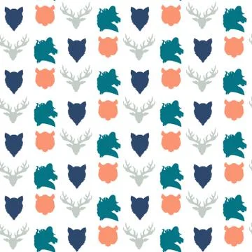 Wildlife seamless pattern Stock Illustration