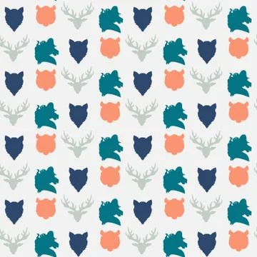 Wildlife seamless pattern Stock Illustration