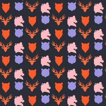 Wildlife seamless pattern Stock Illustration