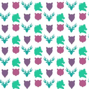 Wildlife seamless pattern Stock Illustration