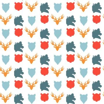 Wildlife seamless pattern 스톡 일러스트