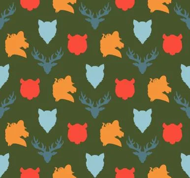Wildlife seamless pattern Stock Illustration
