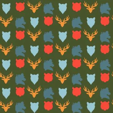 Wildlife seamless pattern Stock Illustration