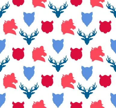 Wildlife seamless pattern Stock Illustration