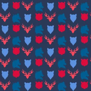 Wildlife seamless pattern Stock Illustration