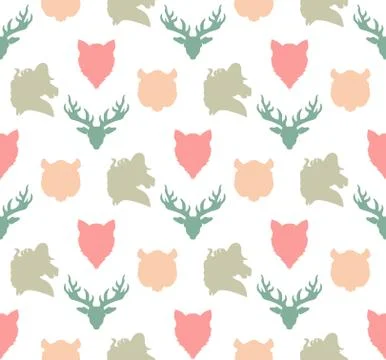 Wildlife seamless pattern 스톡 일러스트