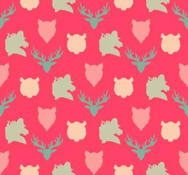 Wildlife seamless pattern Stockillustratie