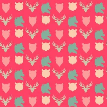 Wildlife seamless pattern Stock Illustration