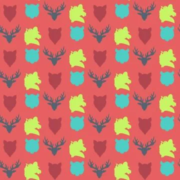 Wildlife seamless pattern Stock Illustration