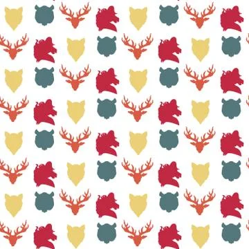 Wildlife seamless pattern 스톡 일러스트