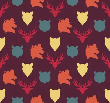 Wildlife seamless pattern 스톡 일러스트