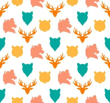 Wildlife seamless pattern 스톡 일러스트