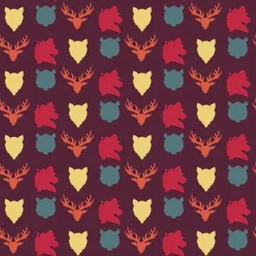 Wildlife seamless pattern イラスト素材