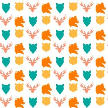Wildlife seamless pattern イラスト素材