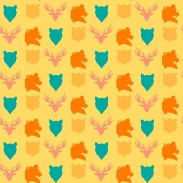 Wildlife seamless pattern 스톡 일러스트