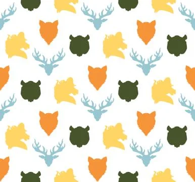 Wildlife seamless pattern Stockillustratie