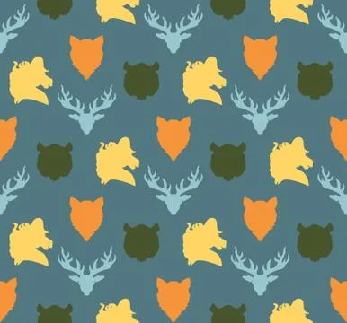 Wildlife seamless pattern Stock Illustration
